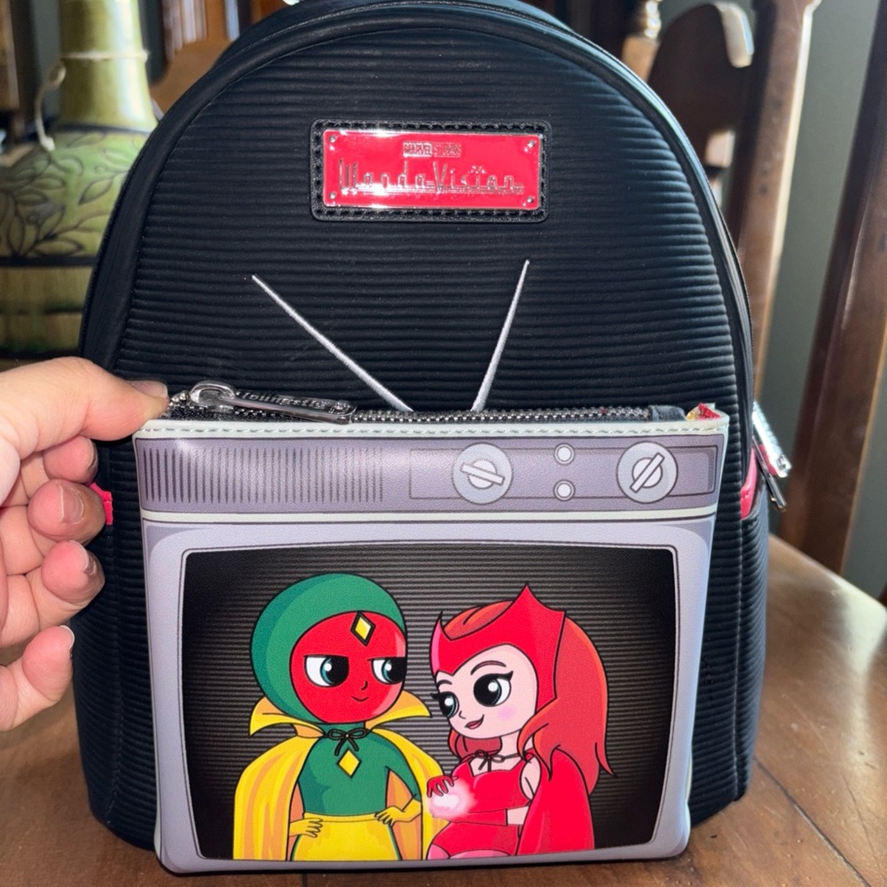 Marvel Black Mini Backpack with Scarlet Witch and Vision Design